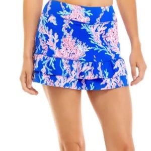 NWT.  Lilly Pulitzer Skirt.  Sz Small. Borealis Blue Swim On Over print.